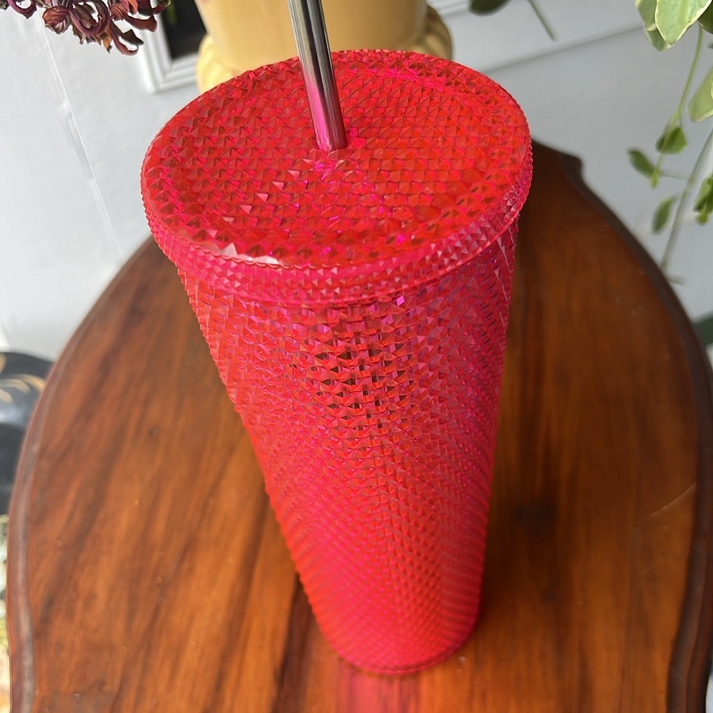Starbucks | Holiday 2019 Neon Pink Studded Tumbler Cold Cup - Picture 2 of 8